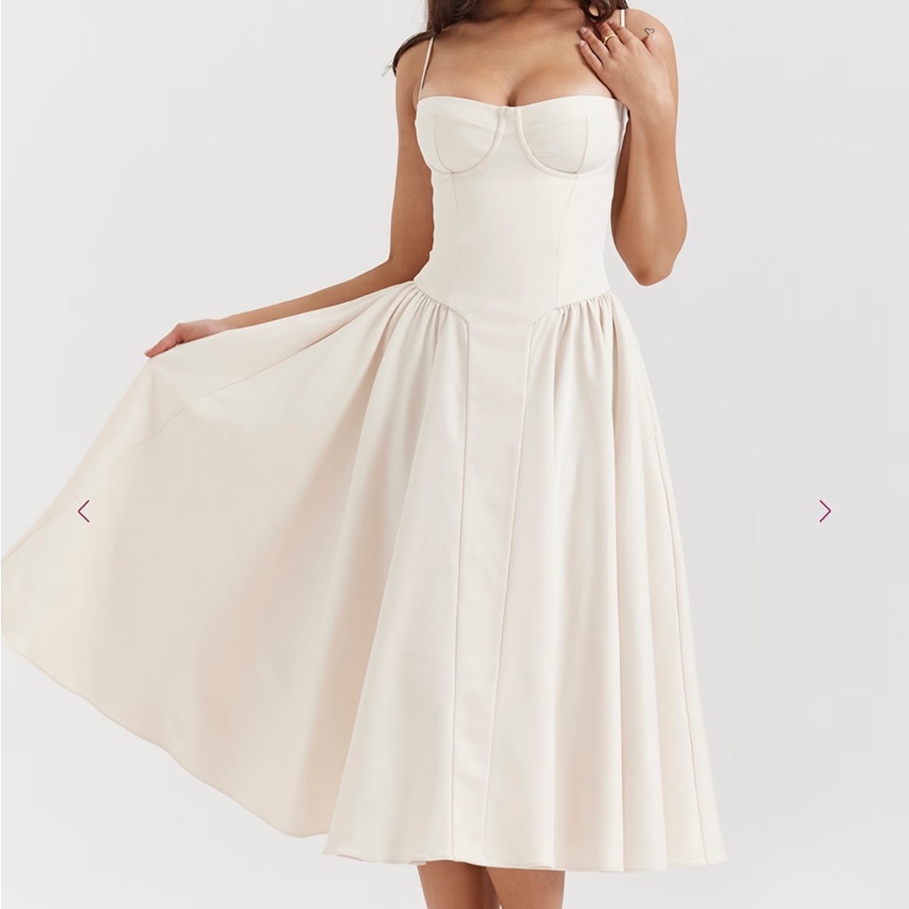 House of CB Cream Midi Dress